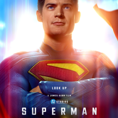 Official movie poster for "Superman," 2025