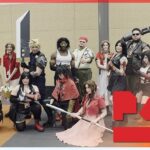 Numerous people in Final Fantasy costumes.